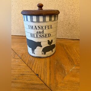 Thankful and Blessed Farmhouse Canister